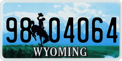 WY license plate 9804064