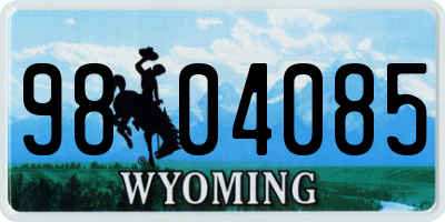 WY license plate 9804085