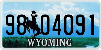WY license plate 9804091