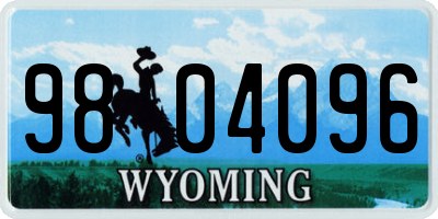 WY license plate 9804096