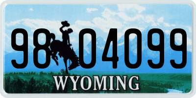 WY license plate 9804099