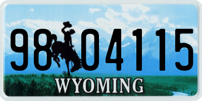 WY license plate 9804115