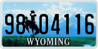 WY license plate 9804116
