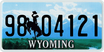 WY license plate 9804121