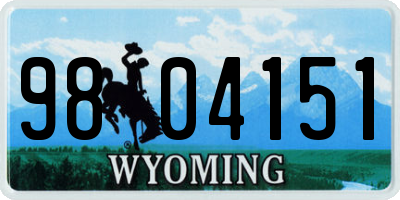 WY license plate 9804151