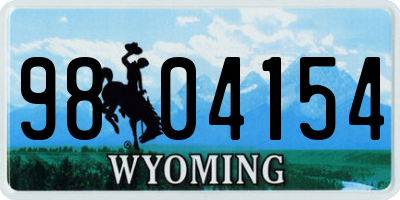 WY license plate 9804154
