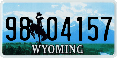 WY license plate 9804157