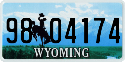 WY license plate 9804174