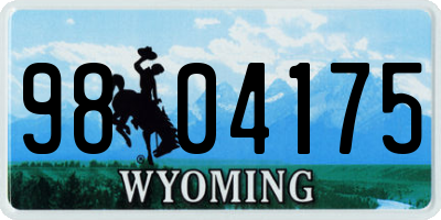 WY license plate 9804175