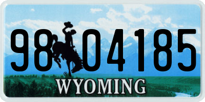 WY license plate 9804185