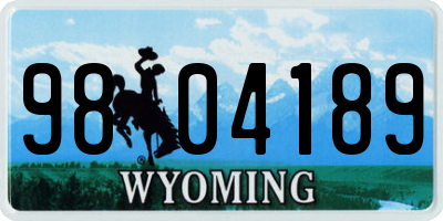 WY license plate 9804189