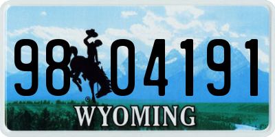 WY license plate 9804191