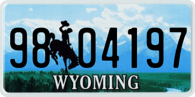 WY license plate 9804197