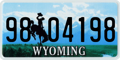 WY license plate 9804198