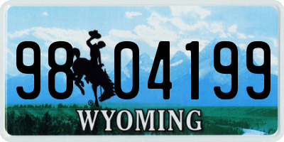 WY license plate 9804199