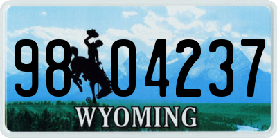 WY license plate 9804237