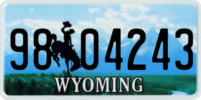 WY license plate 9804243