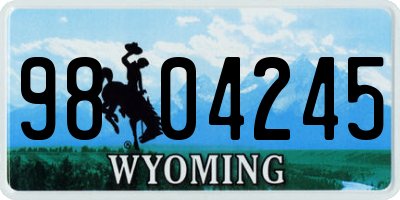 WY license plate 9804245