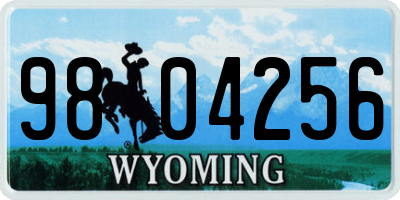 WY license plate 9804256