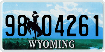 WY license plate 9804261