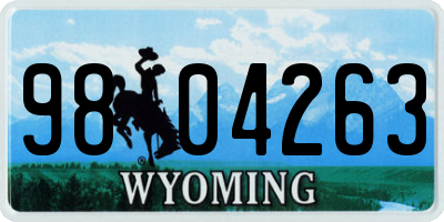 WY license plate 9804263