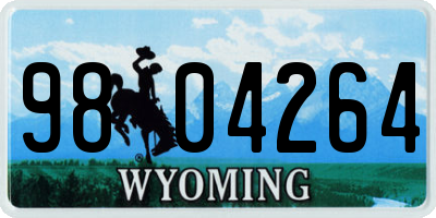 WY license plate 9804264