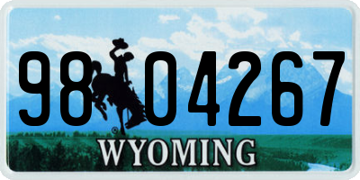 WY license plate 9804267