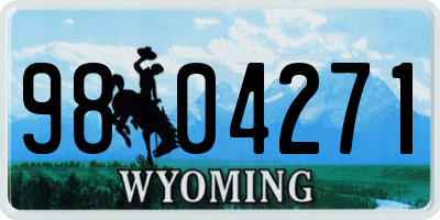 WY license plate 9804271
