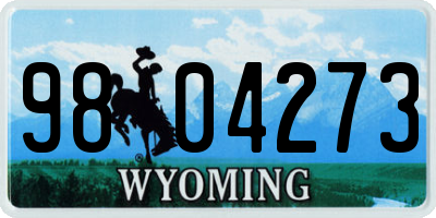 WY license plate 9804273