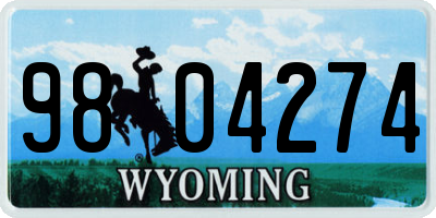 WY license plate 9804274