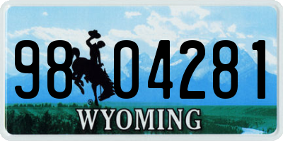 WY license plate 9804281