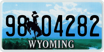 WY license plate 9804282