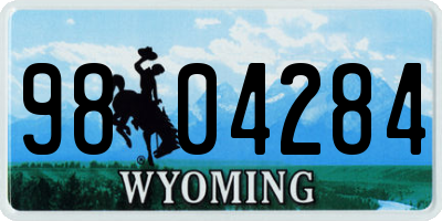 WY license plate 9804284