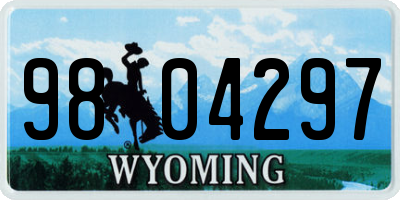 WY license plate 9804297