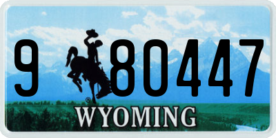 WY license plate 980447