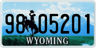 WY license plate 9805201