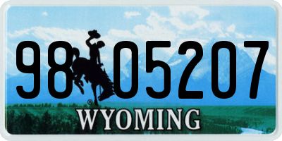 WY license plate 9805207