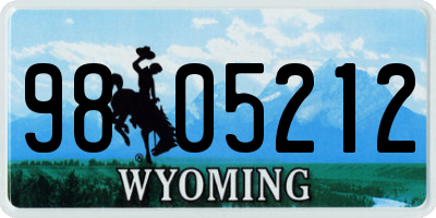 WY license plate 9805212