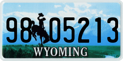 WY license plate 9805213