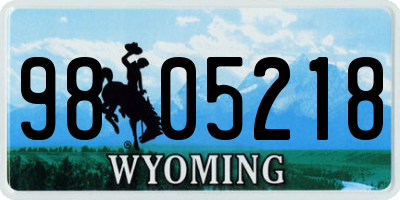 WY license plate 9805218