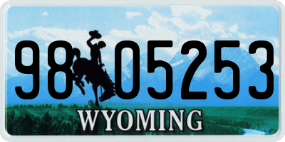 WY license plate 9805253