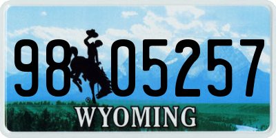 WY license plate 9805257