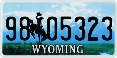 WY license plate 9805323
