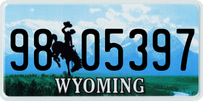 WY license plate 9805397