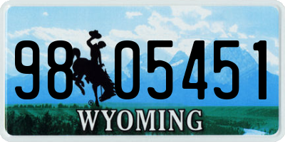 WY license plate 9805451