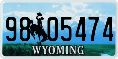 WY license plate 9805474