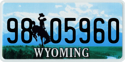 WY license plate 9805960
