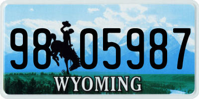 WY license plate 9805987