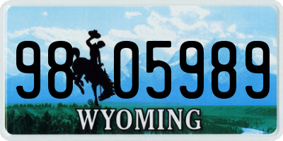 WY license plate 9805989