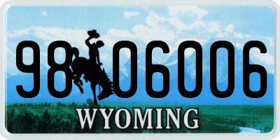 WY license plate 9806006